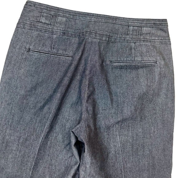 Sandro Sportswear Gray Denim Pleat-Front Wide Leg Crop Pants Size 6 - Picture 9 of 12